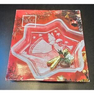 Mikasa Christmas Star Angel Sweet Dish SA950/212 9.25" Clear Glass Germany